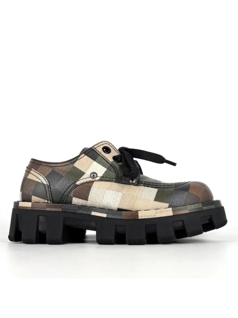 Louis Vuitton Loafers LV Checker Damoflage Shoes LV Combat Boot 25 cm 6 Sizes - Picture 2 of 10